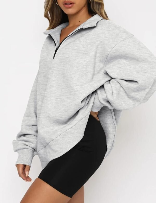 AUTOMET Womens Oversized Sweatshirts Hoodies Half Quarter Zip Pullover Long Sleeve Sweaters Teen Girls Fall Y2K Clothes - Image 2