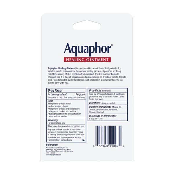 Aquaphor Healing Ointment Advanced Therapy Skin Protectant, Dry Skin Body Moisturizer, 0.35 Oz Tube, Pack of 2 - Image 15