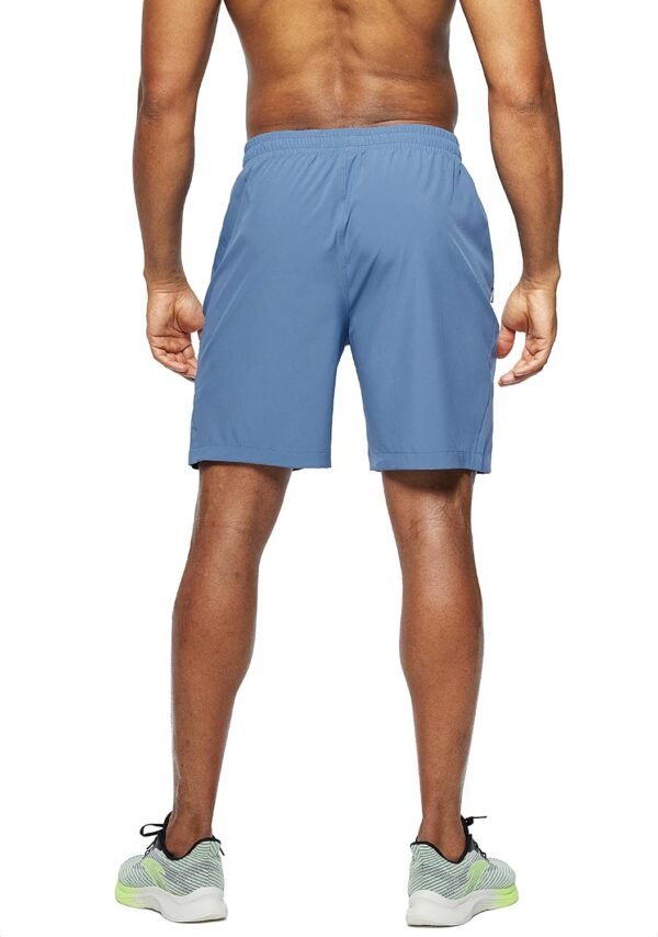 Pudolla Men's Workout Running Shorts Lightweight Gym Athletic Shorts for Men with Zipper Pockets - Image 3
