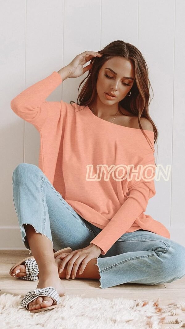 LIYOHON Oversized T Shirts for Women Tunic Tops to Wear with Leggings Long Sleeve Fall Sweaters Dressy Tops - Image 7