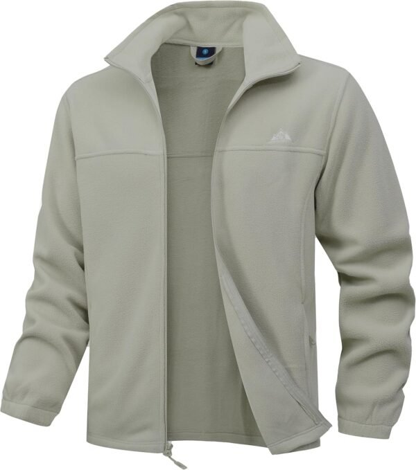 Men's Soft Polar Fleece Jacket with Pockets Lightweight Outdoor Recreation Full Zip Coat