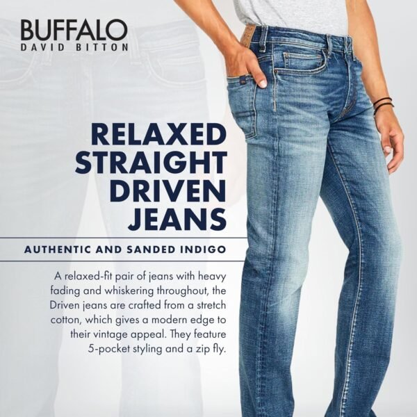 Buffalo David Bitton Men's Relaxed Straight Leg Driven Jean with Stretch Fabric - Image 3