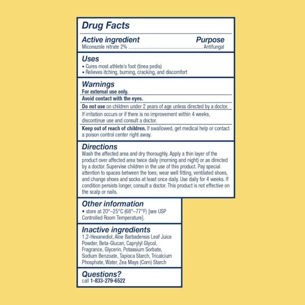 Desenex Anti-Fungal Foot Powder, Cures Most Athlete’s Foot, 2% Miconazole Nitrate, Helps Relieve Itching, Burning & Scaling, Attacks & Absorbs Moisture, All-Day Odor Control for Fresh Feet, 3oz Bottle - Image 2