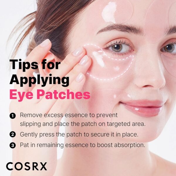 COSRX Peptide Collagen Hydrogel Eye Patch, 60 Patches, Under Eye Patches for Puffy Eyes and Dark Circles with Caffeine, Korean Skin Care - Image 3
