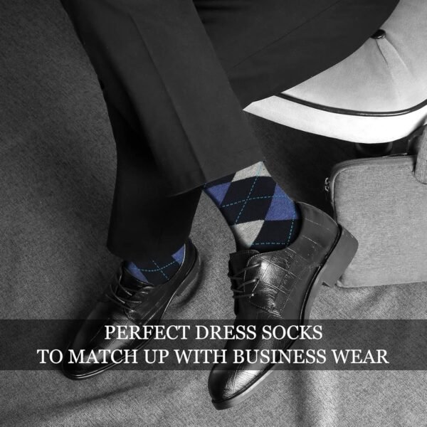 Mens Dress Socks - Colorful Socks for Men - Striped Socks 6 or 12 Pairs - Image 4