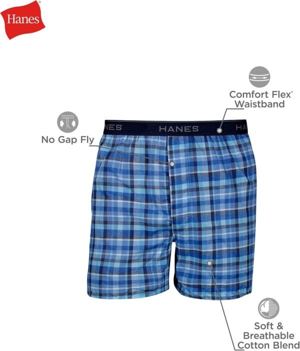 Hanes Men's Tagless Boxer Underwear, Exposed Waistband, Multi-packs Available - Image 5