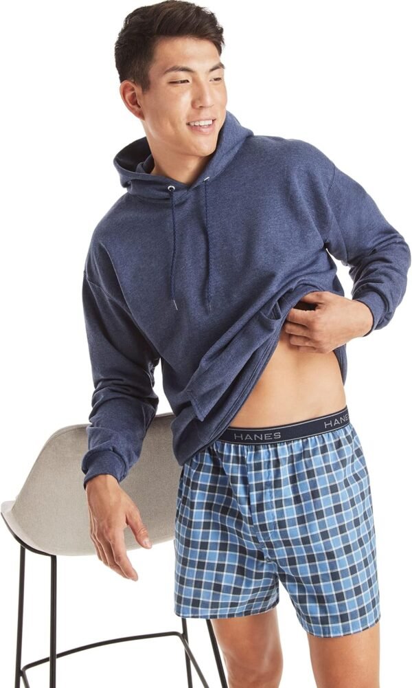 Hanes Men's Tagless Boxer Underwear, Exposed Waistband, Multi-packs Available - Image 4