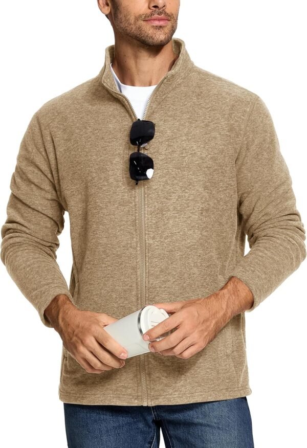 TACVASEN Men's Fleece Jackets Full Zip Lightweight Jacket Casual Soft Warm Coats with Pockets - Image 2