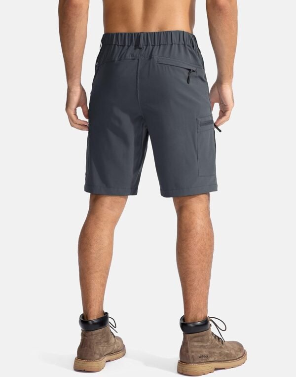 Pudolla Men's Hiking Cargo Shorts 9" Lightweight Outdoor Work Shorts for Men Travel Golf Camping Casual with 5 Zipper Pockets - Image 3
