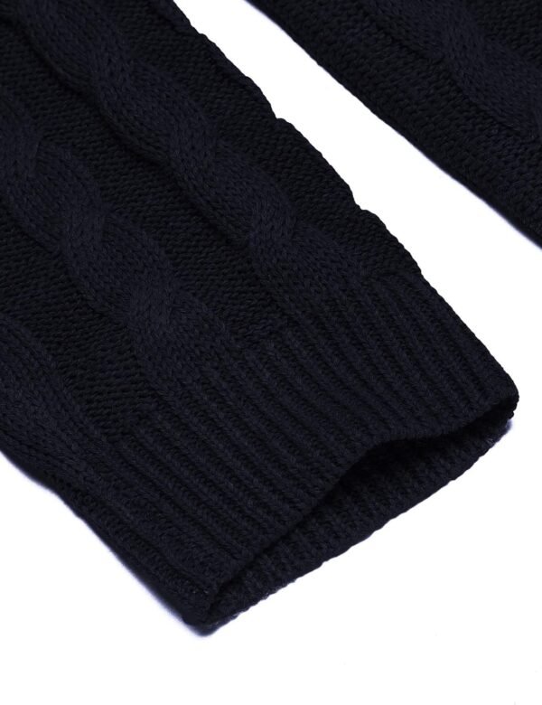 COOFANDY Men's Shawl Collar Pullover Sweater Slim Fit Casual Button Cable Knit Sweaters - Image 6