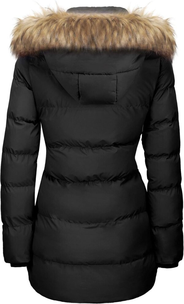 WenVen Women's Winter Thicken Puffer Coat Warm Jacket with Faux Fur Removable Hood - Image 2