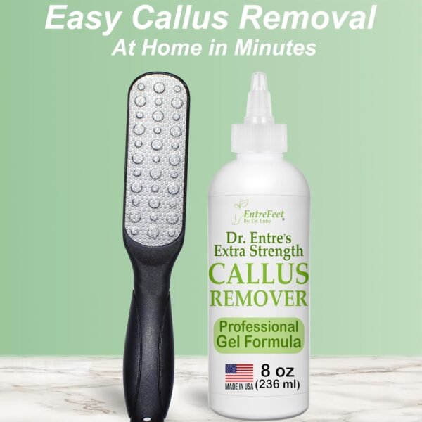 Callus Remover Gel & Double-Sided Foot File: 8 oz Extra Strength Callus Remover for Feet, Foot Callus Remover Care, Pedicure Tools Supplies, Spa Kit, Dead Skin Scrubber - Image 5