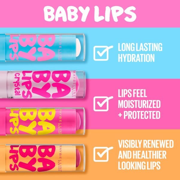 Maybelline New York Baby Lips Moisturizing Lip Balm 3-pack, Lip Care Essentials, 3 Shades - Image 3