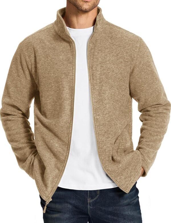 TACVASEN Men's Fleece Jackets Full Zip Lightweight Jacket Casual Soft Warm Coats with Pockets - Image 3