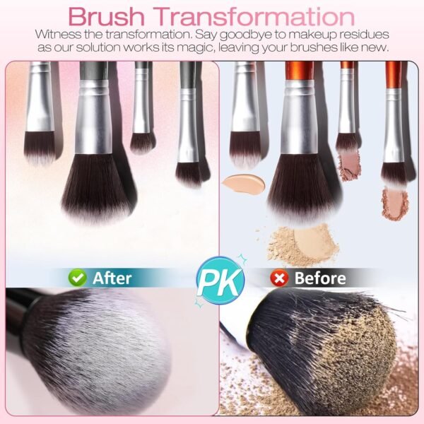 Norate Makeup Brush Cleaner, Make Up Brush Cleansers Solution, Makeup Cleaner for Makeup Brushes, Beauty Sponge, Powder Puff, Deep Clean Brush Shampoo, Gentle Formula Cruelty Free 5.3 FL.OZ - Image 5