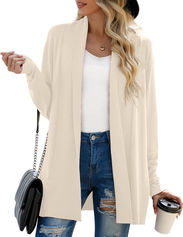 GRECERELLE Women's Long Sleeve Open Front Lightweight Casual Business Dressy Cardigan Sweater Fall Winter