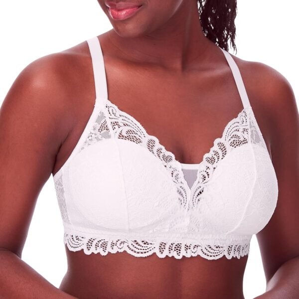 Bali Women's Lace Desire Wireless Bra, Lacy Full-coverage Wirefree Bra, Convertible Bra