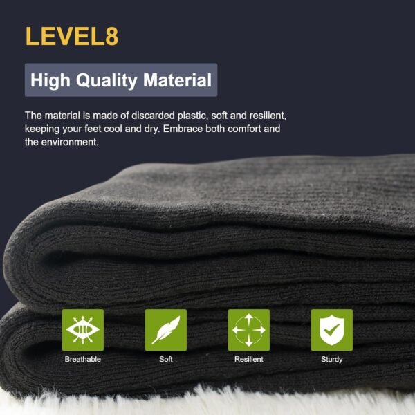 LEVEL8 Mens Work Crew Socks, Comfy Mid Calf Dress Socks, Moisture Wicking, Running and Exercise, 6 Pairs - Image 5