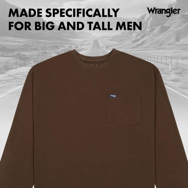 Wrangler Big and Tall Heavyweight Long Sleeve Pocket T-Shirt for Men - Image 6