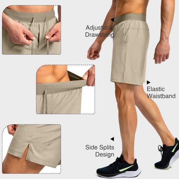 Men's Running Shorts with Zipper Pockets 7"/ 5" Lightweight Quick Dry Basketball Gym Workout Athletic Shorts for Men - Image 5