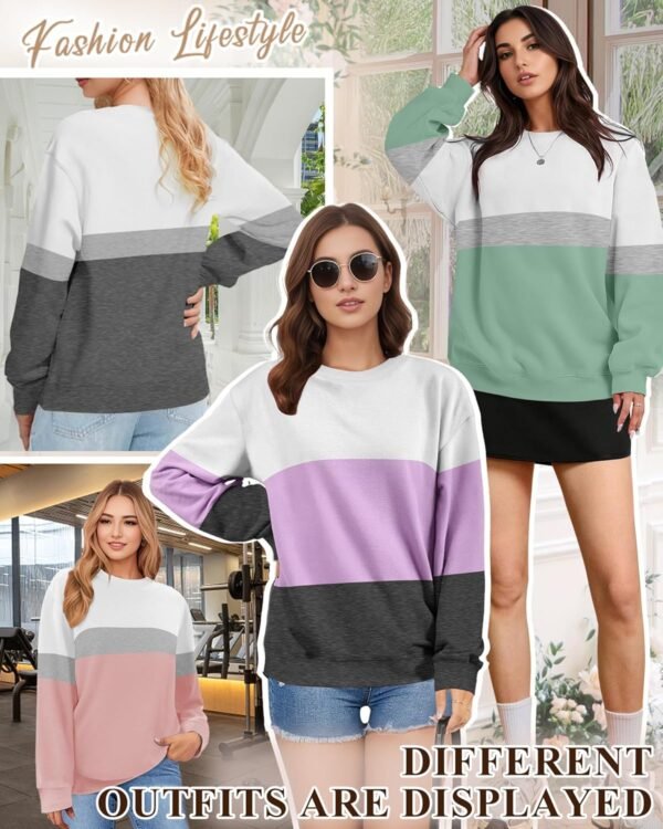 Women Sweatshirt, Casual Crewneck Sweatshirts for Women Loose Fit Long Sleeve Pullover Tops Cute Soft Shirt - Image 7