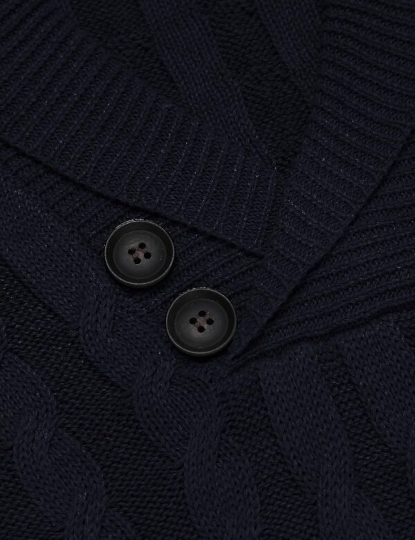 COOFANDY Men's Shawl Collar Pullover Sweater Slim Fit Casual Button Cable Knit Sweaters - Image 5