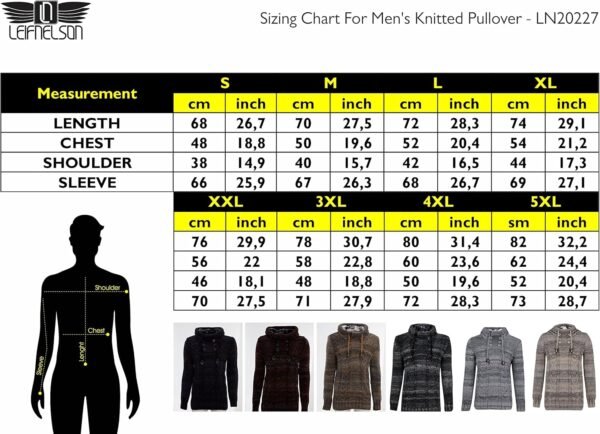 Leif Nelson Men's Knitted Sweater - Slim Pullover Sweaters for Men with Hoodie - Image 5