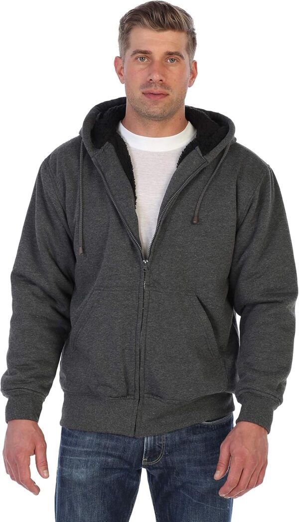 Gioberti Men's Soft Heavyweight Sherpa Lined Fleece Hoodie Jacket