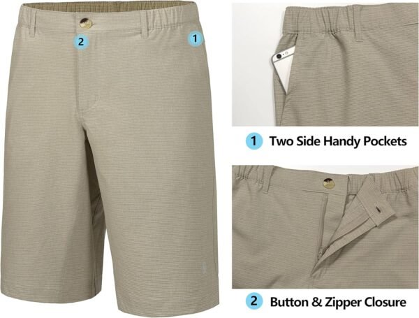 Little Donkey Andy 12 Inch Inseam Golf Shorts for Men Bermuda Quick Dry Elastic Waist Shorts for Hiking Travel Casual - Image 4