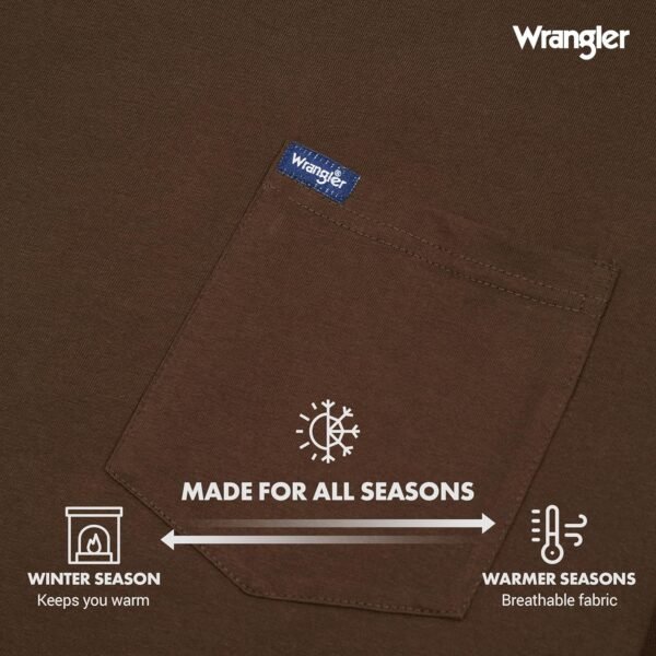 Wrangler Big and Tall Heavyweight Long Sleeve Pocket T-Shirt for Men - Image 5