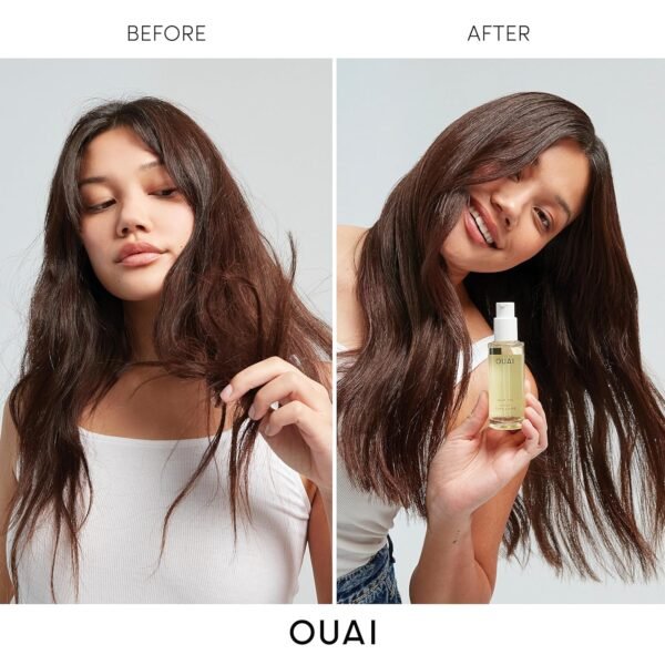 OUAI Hair Oil Travel Size - Hair Heat Protectant Oil for Frizz Control - Adds Hair Shine and Smooths Split Ends - Color Safe Formula - Paraben, Phthalate and Sulfate Free (0.45 oz) - Image 6