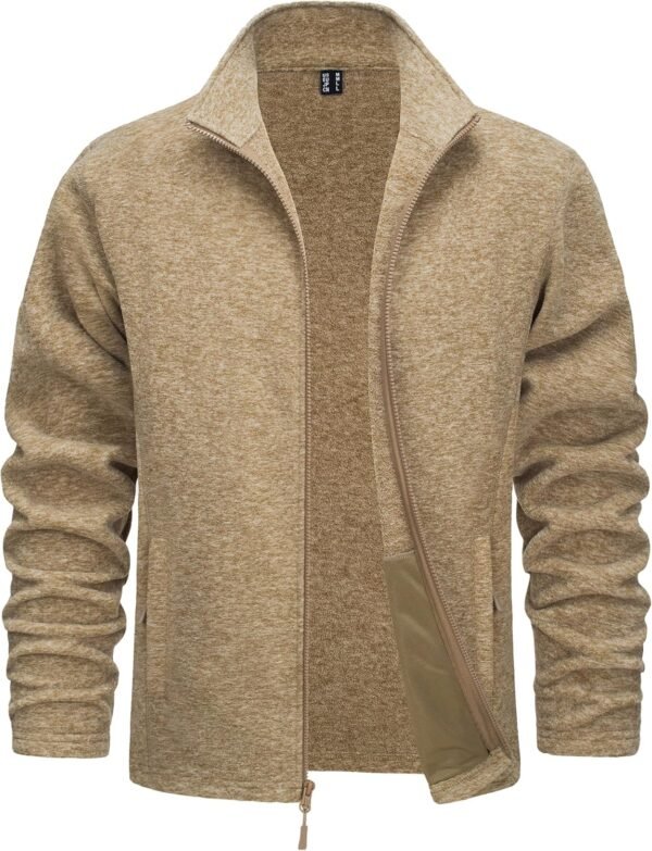 TACVASEN Men's Fleece Jackets Full Zip Lightweight Jacket Casual Soft Warm Coats with Pockets